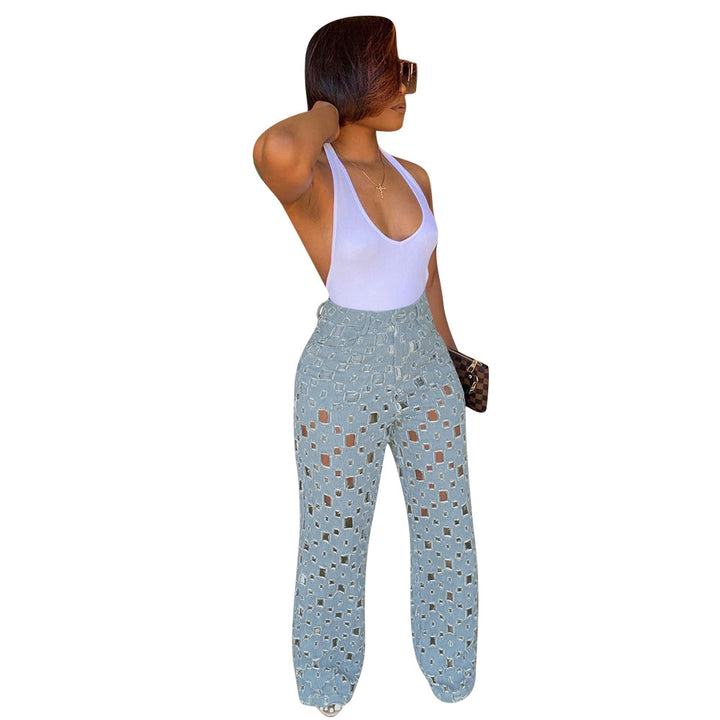 Hollow Out Wide-Leg Pants Are a Hot Seller In Ripped Jeans